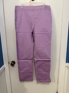 Signature Collection Lilac Pull On Pants With Pockets SZ XL NWOT Not Stretchy